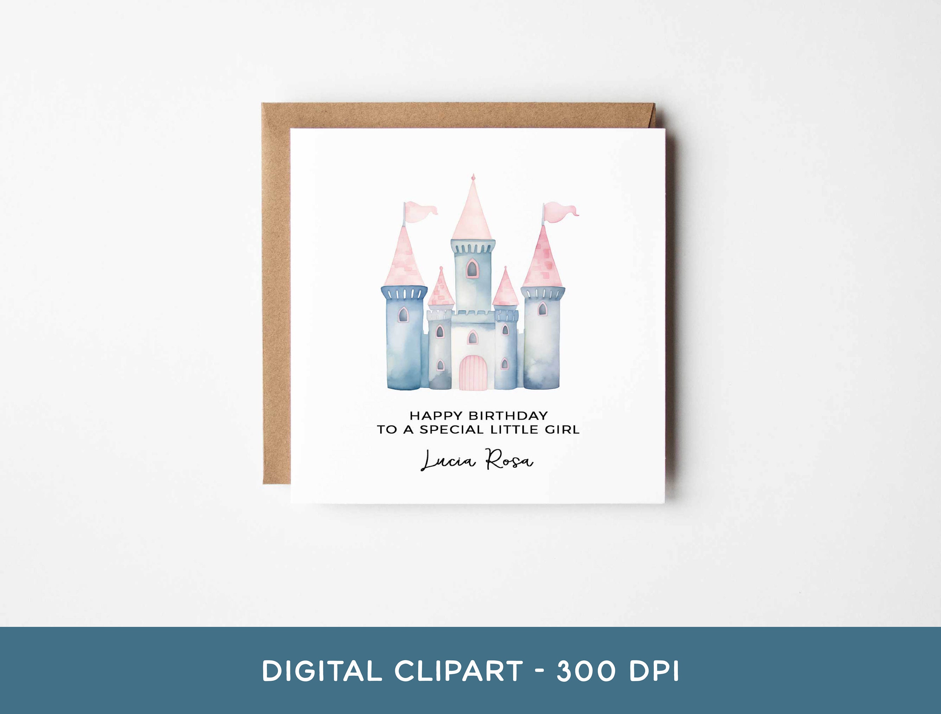 Castle Clipart Bundle, Watercolor Princess Magical Castle Fairytale ...