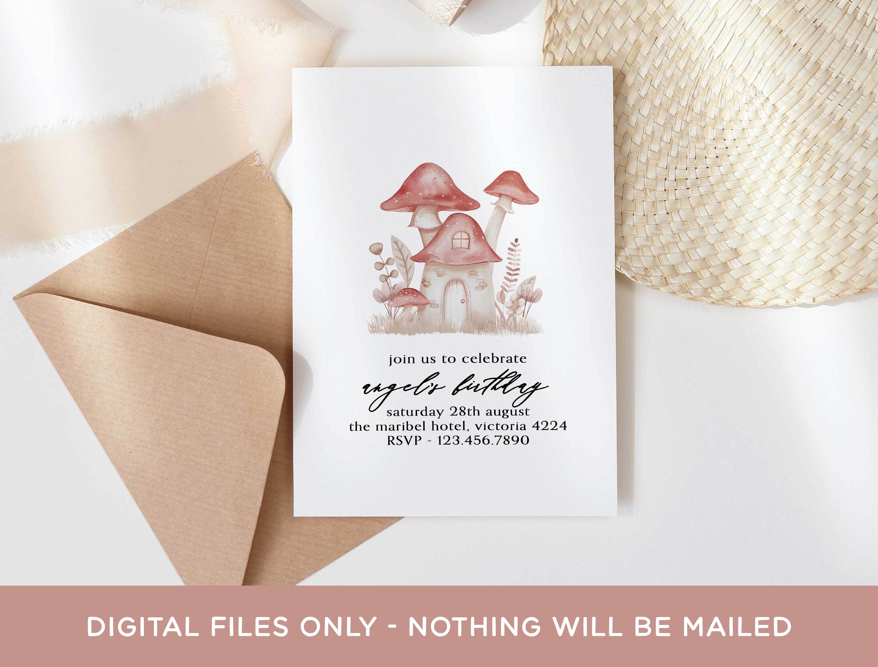 Fairy Mushroom Clipart Bundle - Whimsical Blush Pink Magical Fairy ...