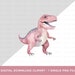 Pink Dinosaur Clipart - Watercolor T-rex for Girls, PNG Graphic Digital ...