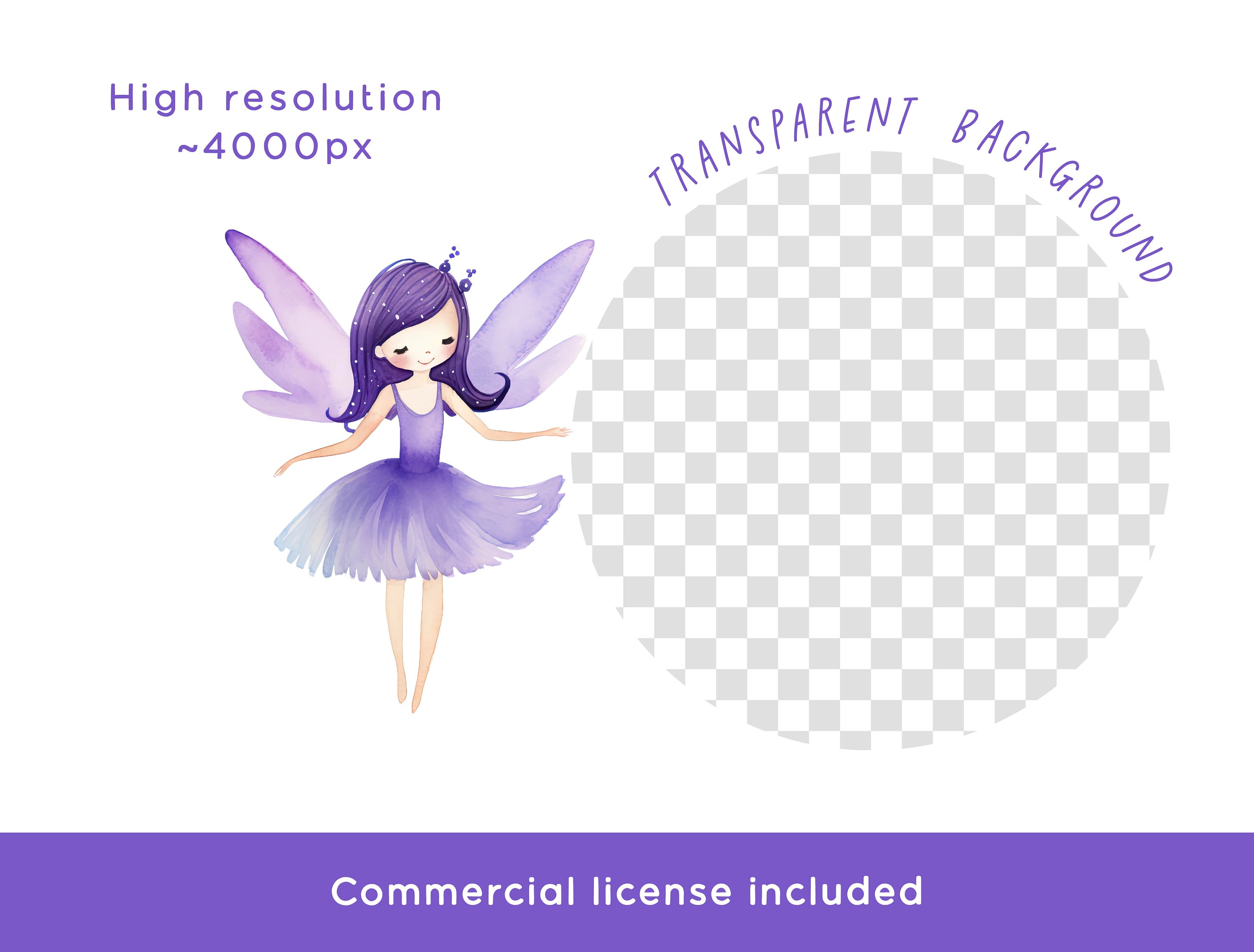 Fairy Clipart Bundle, Watercolor Colorful Magical PNG Graphics Digital ...