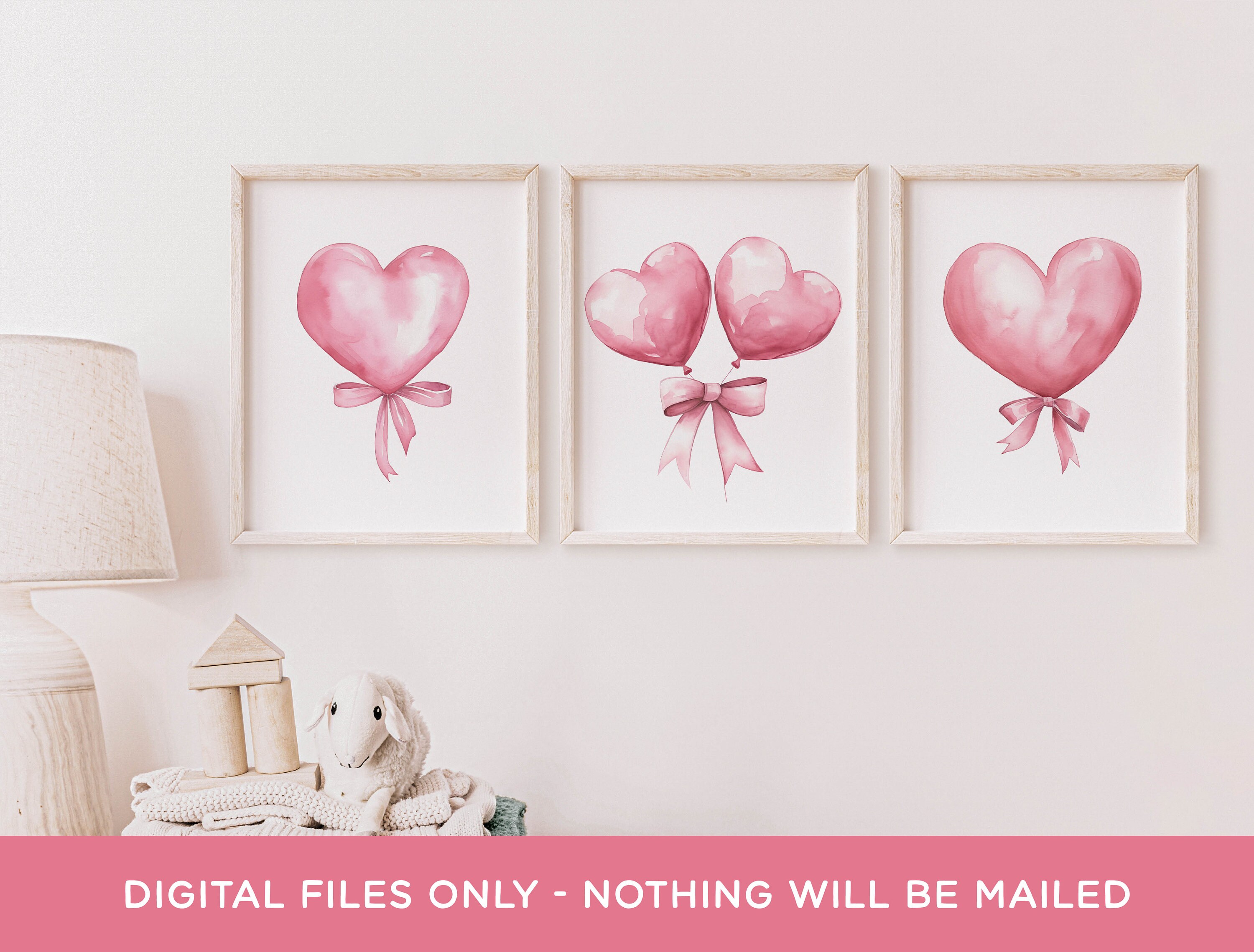 Heart Balloon Clipart Bundle - Watercolor Pink Pastel Love Heart ...