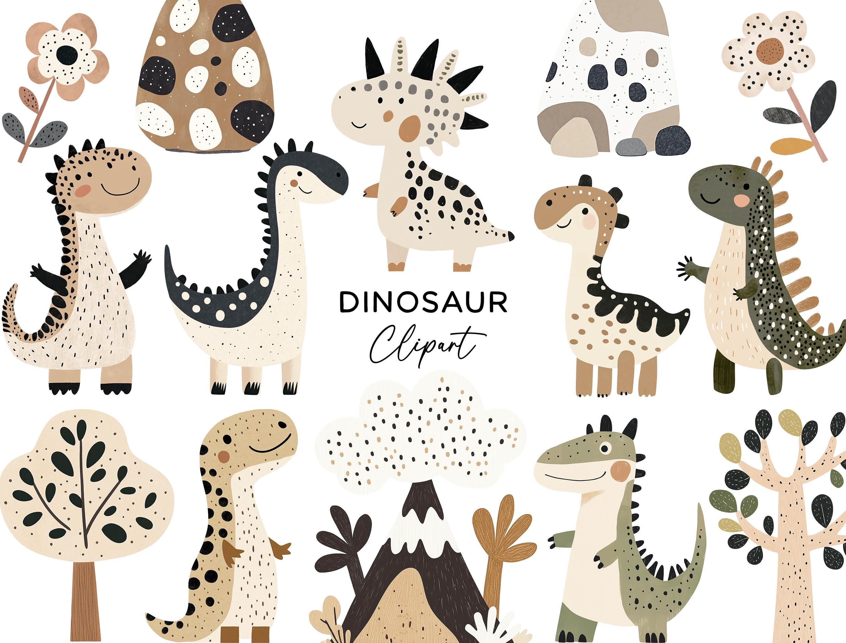 Dinosaur Clipart Bundle - Watercolor Jurassic Prehistoric Dino PNG ...