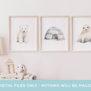 Arctic Animals Clipart Bundle - Watercolor Seal Penguin Whale Iceberg ...