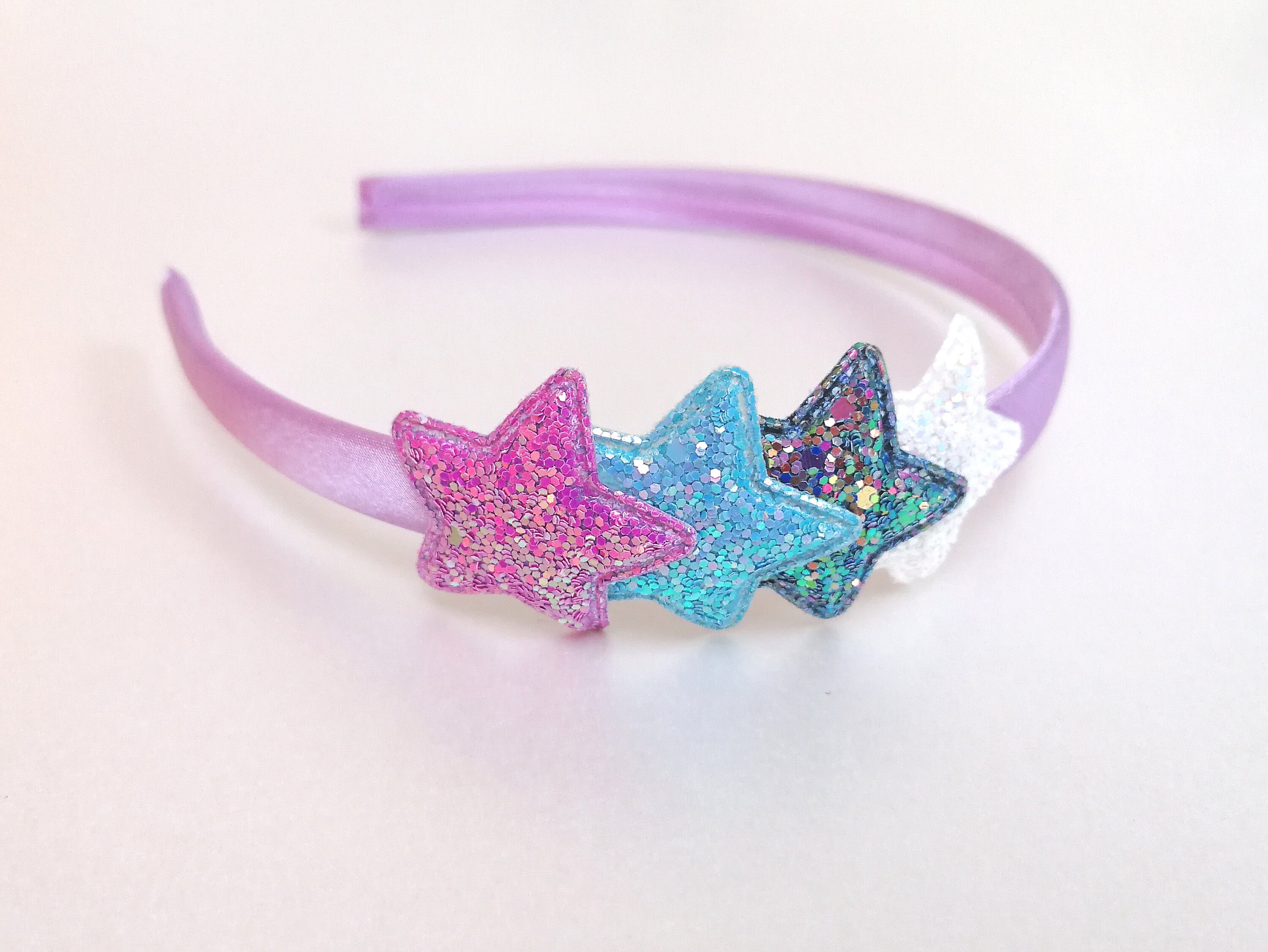 Lilac Star Hairband | 4 Sparkly Star Aliceband | Star