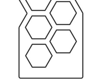 Modèle pour toupie, planche à découper ou de service de formes hexagonales, feuille acrylique transparente de 6 mm d'épaisseur