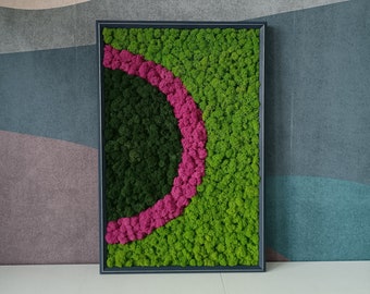 Reindeer moss art / Preserved moss /ACOUSTIC PANEL in FRAME / Sound absorber / Moss Wall Art / Scandinavian moss / Sound management