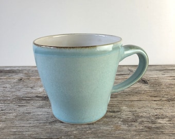 handmade ceramic cups/uni colors in pastel blue-turquoise for coffee-tea-cocoa-cappuchino or chai