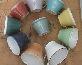 BIG POTS... colorful handmade ceramic cups, for milk coffee, tea, cocoa or cappuccino, colorful individual selection in 6 colors