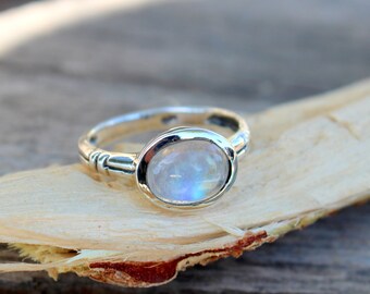Black Rhodium Ring Diamond Jewelry Vintage Ring Vintage Jewelry AAA Diamond Ring Designer Ring Rainbow Moonstone Ring Round Big Ring