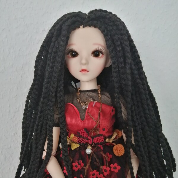 Perruque Rasta Braids pour poupée articulée BJD 1.3