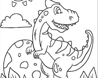 Dinosaur Coloring Book – Kids Printable Activity Sheets (PDF) - Etsy
