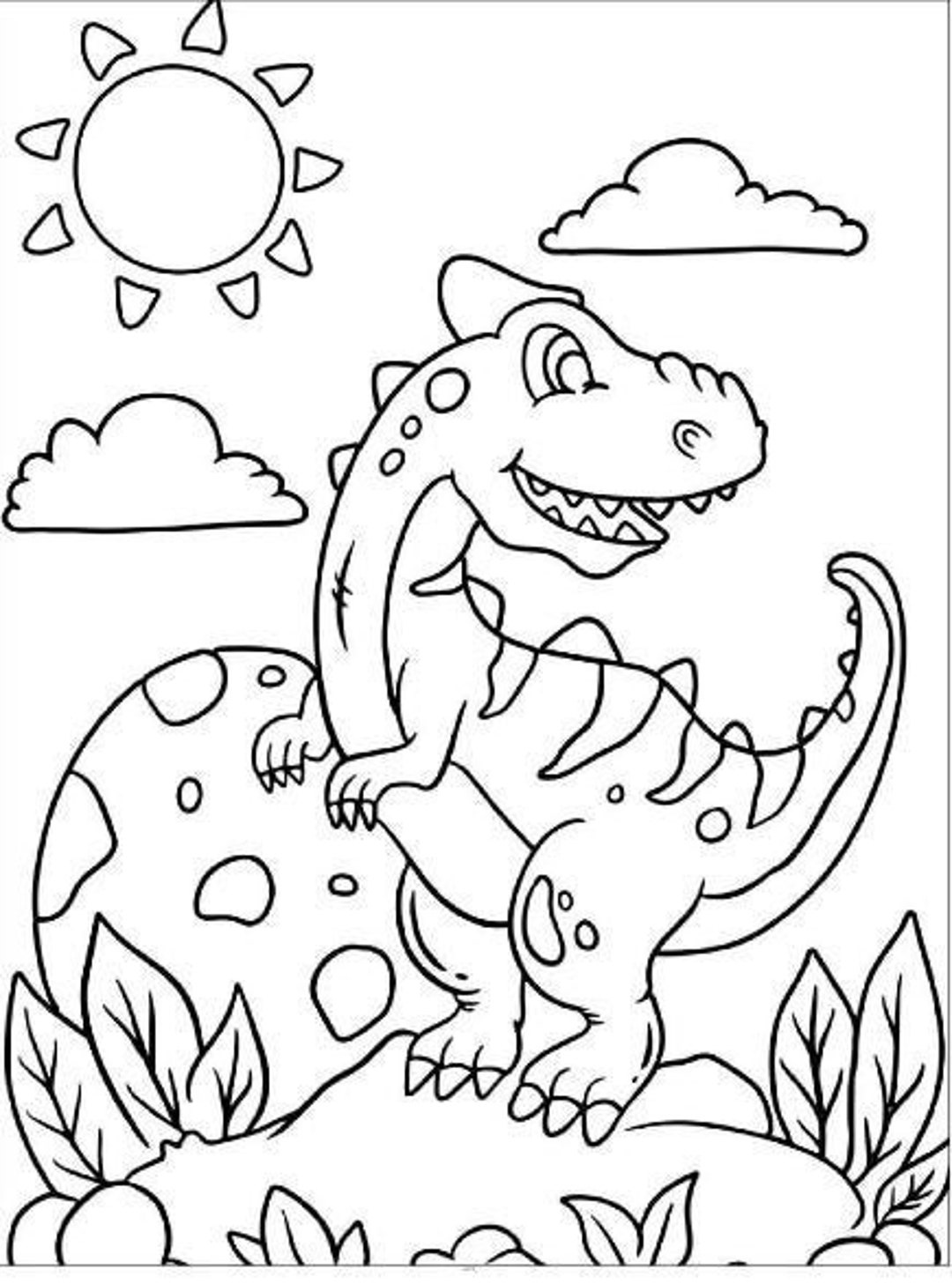 Dino Sketchbook for Kids ages 4-8 Blank Paper for Drawing.