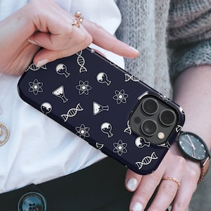Chemistry Phone Case Physics Science Pattern TOUGH Cover fit for iPhone, Samsung & Pixel