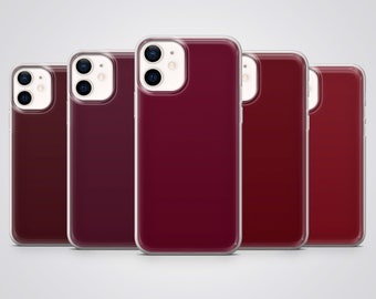 Bordeaux Phone Case Dark Pastel Matte Cover fit for iPhone 17 Pro Max, 16e, 15 Plus, 14, 13, XS & Samsung S25, S24, A56, Pixel 10, 9, 8A