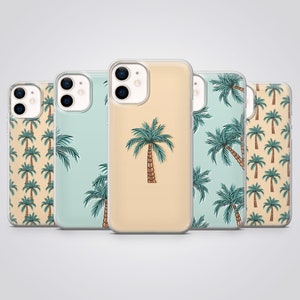 Palm Tree Phone Case Tropical Summer Cover fit for iPhone 16 Pro Max, 15 Plus, 14, 13, 12, 11, XS & Samsung S25, S24, A56, Pixel 9, 8, 7A
