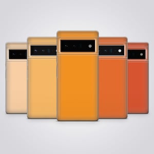 ピーチオレンジの電話ケース パステルマットカバーは、Pixel 9、8、8A、7A、7、6、iPhone 16 Pro Max、15 Plus、14、13、12、Samsung S25、S24、A56に適合します。