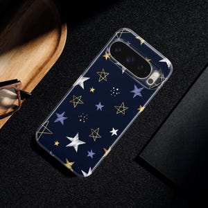 Stars Phone Case Celestial Space Cover fit for Google Pixel 10, 9, 8A, 7A, iPhone 17 Pro Max, 16e, 15 Plus, 14, 13, Samsung S25, S24, A56