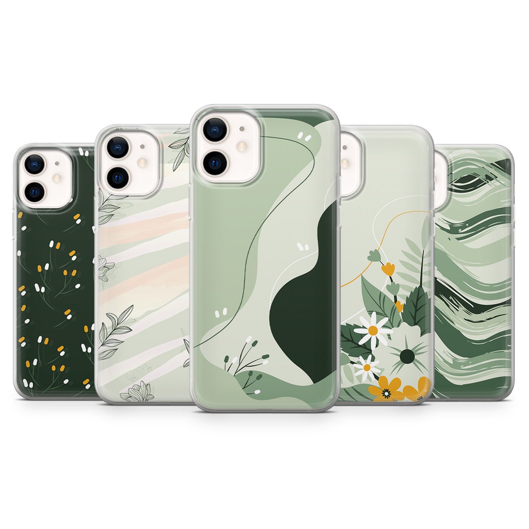 Sage Green Phone Case Spring Flower Cover Fit for iPhone 15 Etsy