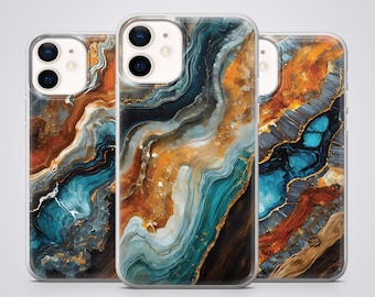 Faux Epoxy Phone Case Resin Woodgrain Cover fit for iPhone 17 Pro Max, 16e, 15 Plus, 14, 13, 12, XS & Samsung S25, S24, A56, Pixel 10, 9, 8A