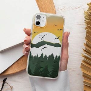 Scenery Phone Case Mountains Sunset TOUGH Cover fit for iPhone 16 Pro Max, 15 Plus, 14, 13, 12, XS & Samsung S25, S24, A56, Pixel 9, 8A, 7