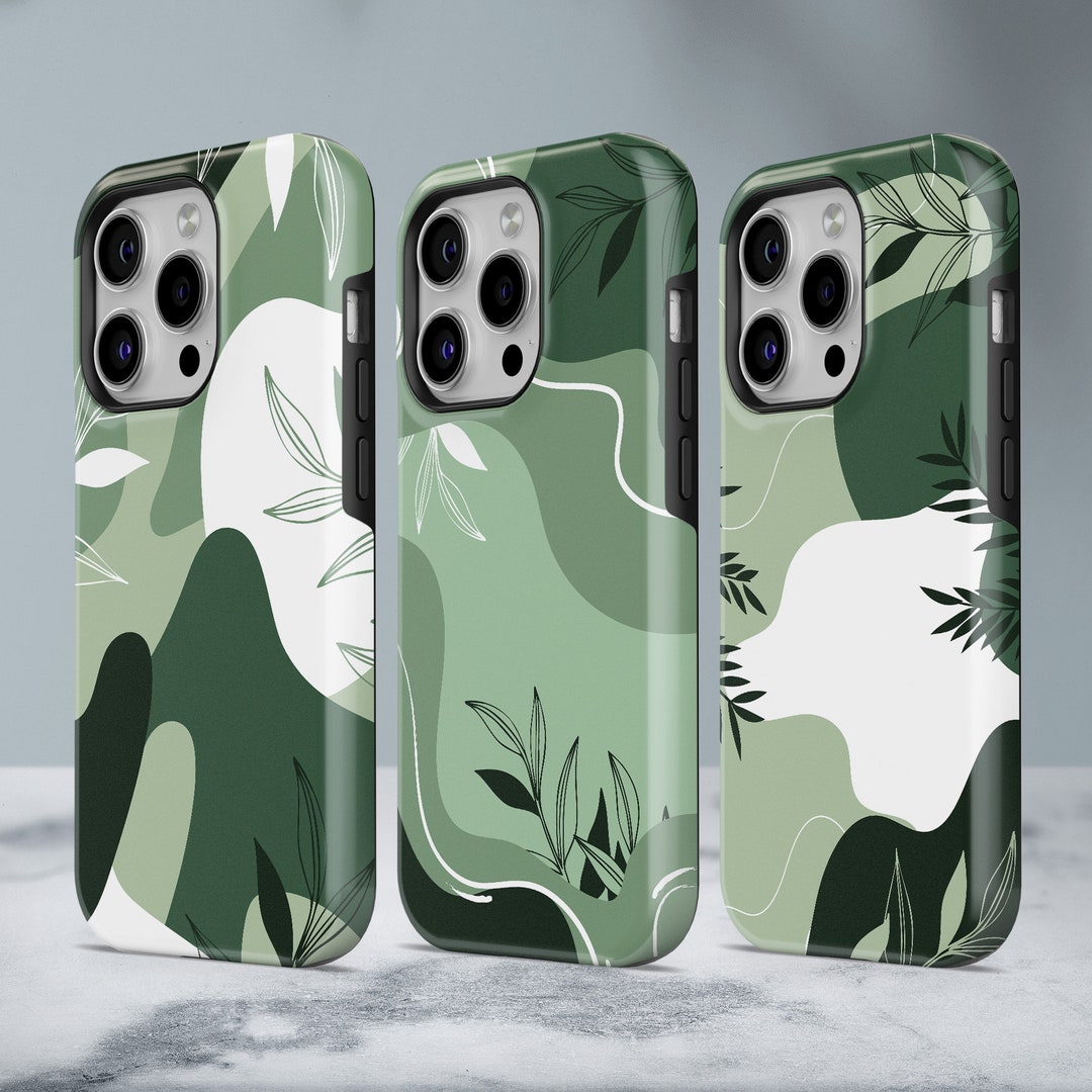 Sage Green Phone Case Minimalist TOUGH Cover Fit for iPhone 15 Pro Max