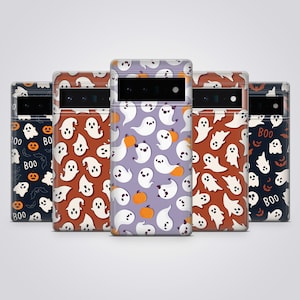 Geist Handyhülle Spooky Halloween Cover passend für Google Pixel 10, 9, 8A, 7A, iPhone 17 Pro Max, 16e, 15 Plus, 14, 13, Samsung S25, S24, A56