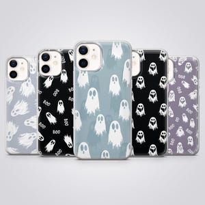 Ghost Phone Case Spooky Halloween Cover fit for iPhone 17 Pro Max, 16e, 15 Plus, 14, 13, XS & Samsung S25, S24, A56, A16, Pixel 10, 9, 8A