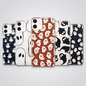 Ghost Phone Case Spooky Halloween Cover fit for iPhone 17 Pro Max, 16e, 15 Plus, 14, 13, 12, 11, XS & Samsung S25, S24, A56, Pixel 10, 9, 8A
