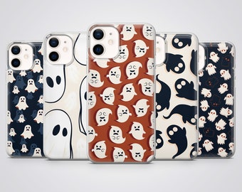 Ghost Phone Case Spooky Halloween Cover fit for iPhone 17 Pro Max, 16e, 15 Plus, 14, 13, 12, 11, XS & Samsung S25, S24, A56, Pixel 10, 9, 8A