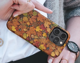 Autumn Phone Case Botany Leaves Fall TOUGH Cover fit for iPhone, Samsung & Pixel