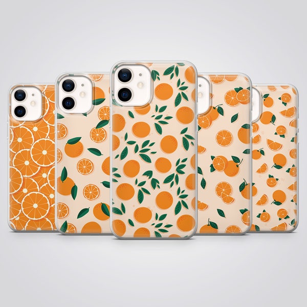 Orange Phone Case Citrus Fruit Summer Cover fit for iPhone 15 Pro Max, 14 Plus, 13, 12, 11, XR, XS & Samsung S24, S23, A54, A53, Pixel 8, 7