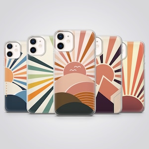 Custodia per telefono con motivo astratto a strisce retrò, adatta per iPhone 16 Pro Max, 15 Plus, 14, 13, 12, 11, XS e Samsung S25, S24, A56, Pixel 9, 8, 7A