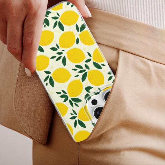 Lemon Phone Case Citrus Fruit Summer Cover fit for iPhone 17 Pro Max, 16e, 15 Plus, 14, 13, 12, XS & Samsung S25, S24, A56, Pixel 10, 9, 8A