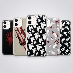 Ghost Phone Case Spooky Halloween Cover fit for iPhone 17 Pro Max, 16e, 15 Plus, 14, 13, XS & Samsung S25, S24, A56, A16, Pixel 10, 9, 8A