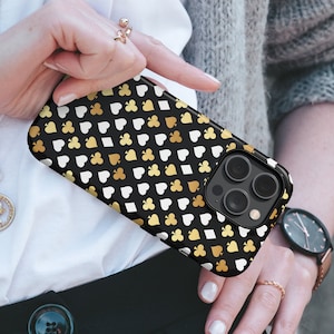 Etui na telefon Poker Golden Gambler TOUGH Cover pasuje do iPhone'a 16 Pro Max, 15 Plus, 14, 13, 12, 11, XS i Samsunga S25, S24, A56, Pixel 9, 8A, 7