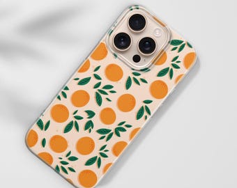Orange Phone Case Citrus Summer Fruit Cover fit for iPhone 17 Pro Max, 16e, 15 Plus, 14, 13, 12, XS & Samsung S25, S24, A56, Pixel 10, 9, 8A