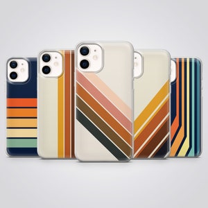 Retro Stripes Phone Case Vintage Cover fit for iPhone 17 Pro Max, 16e, 15 Plus, 14, 13, XS & Samsung S25, S24, S23, A56, Pixel 10, 9, 8A