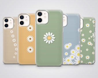Daisy Flower Phone Case Floral Spring Cover fit for iPhone 17 Pro Max, 16e, 15 Plus, 14, 13, 12, XS & Samsung S25, S24, A56, Pixel 10, 9, 8A
