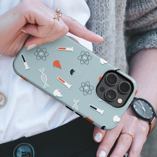 Funda para teléfono con diseño de química, ciencia y física. Cubierta resistente compatible con iPhone 18 Pro Max, 17e, 16 Plus, Samsung S26, S25, A57 y Pixel 11, 10A.