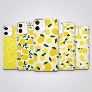 Coque de portable citron citronnée d'été pour iPhone 16 Pro Max, 15 Plus, 14, 13, 12, 11, XS et Samsung S25, S24, A56, Pixel 9, 8, 7A