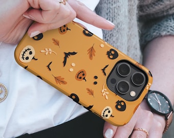 Halloween Phone Case Spooky Autumn Pumpkin TOUGH Cover fit for iPhone, Samsung & Pixel