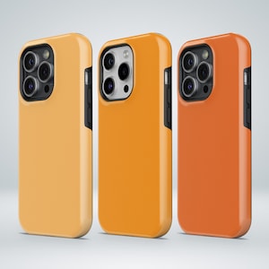 Orange Phone Case Pastel Glossy TOUGH Cover fit for iPhone 16 Pro Max, 15 Plus, 14, 13, 12, XS & Samsung S25, S24, S23, A56, Pixel 9, 8A, 7