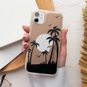 Palm Tree Phone Case Beach Sunset TOUGH Cover fit for iPhone 16 Pro Max, 15 Plus, 14, 13, 12, 11, XS & Samsung S25, S24, A56, Pixel 9, 8A, 7