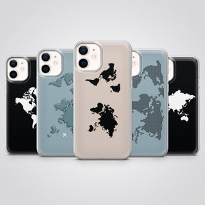 Weltkarte Handytasche Travel Print Cover passend für iPhone 16 Pro Max, 15 Plus, 14, 13, 12, 11, XS & Samsung S25, S24, S23, A56, Pixel 9, 8A, 7