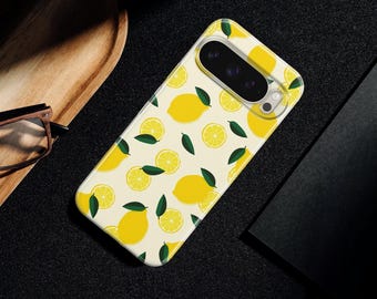 Lemon Phone Case Citrus Summer Fruit Cover fit for Pixel 10, 9, 8A, 7A, iPhone 17 Pro Max, 16e, 15 Plus, 14, 13, 12, Samsung S25, S24, A56