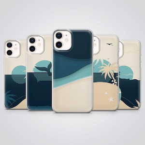 Ocean Wave Phone Case Beach Sunset Cover fit for iPhone 17 Pro Max, 16e, 15 Plus, 14, 13, 12, XS & Samsung S25, S24, A56, Pixel 10, 9, 8A