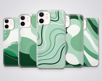 Mint Green Phone Case Minimalist Modern Abstract Cover fit for iPhone, Samsung & Pixel