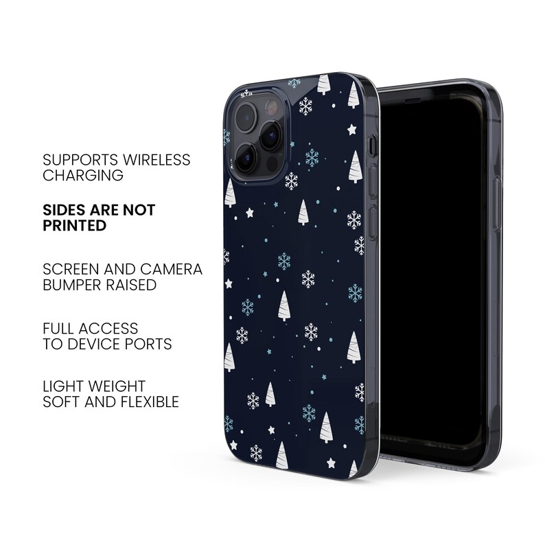 Snowflake Phone Case Christmas Tree TOUGH Cover Fit for iPhone 16 Pro