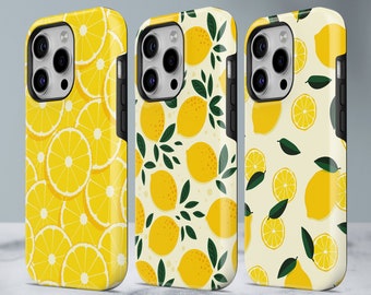 Lemon Phone Case Citrus Fruit TOUGH Cover fit for iPhone 17 Pro Max, 16e, 15 Plus, 14, 13, 12, XS & Samsung S25, S24, A56, Pixel 10, 9, 8A