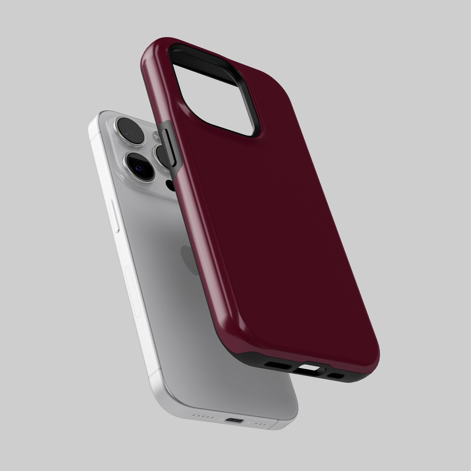 Bordeaux Phone Case Red Glossy TOUGH Cover Fit for iPhone 17 Pro Max ...
